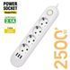 Мережевий фільтр-подовжувач 4 розеток 3USB 2500W White 2399801328 фото 3