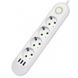 Мережевий фільтр-подовжувач 4 розеток 3USB 2500W White 2399801328 фото 1