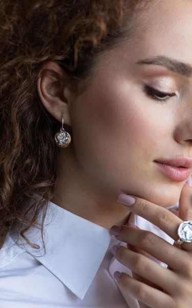 Серьги серебряные с монетами Афина gold 925 28-12404SG-5064s фото