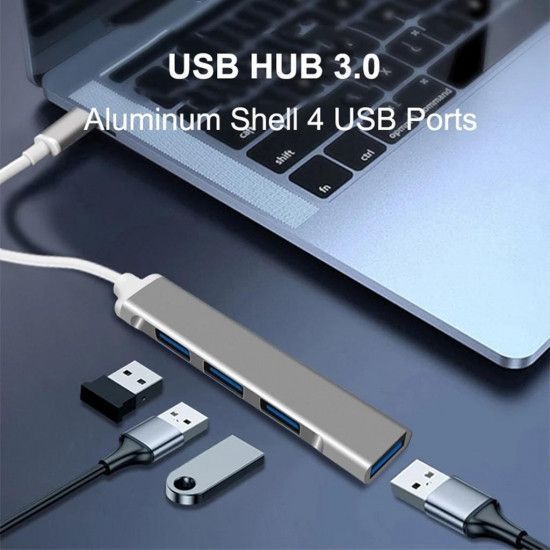 Розгалужувач hub TYPE-C USB 3.0 хаб 4 порти 127058 фото