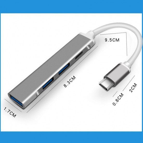 Розгалужувач hub TYPE-C USB 3.0 хаб 4 порти 127058 фото