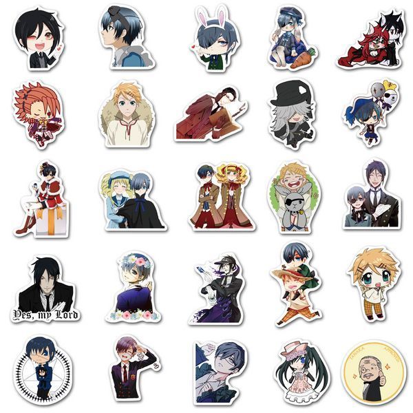 Стикерпак Темный дворецкий Набор наклеек GeekLand Black Butler 50 штук 2881880181 фото