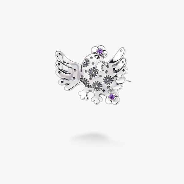 Брошь серебряная Дивоптах Amethyst 925 2686058594 фото