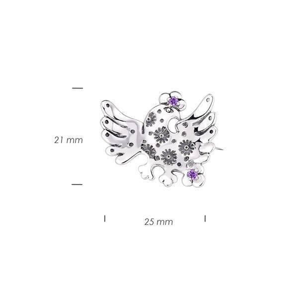 Брошь серебряная Дивоптах Amethyst 925 2686058594 фото