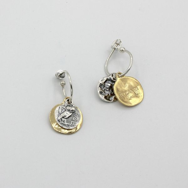 Серьги серебряные с монетами Афина gold 925 28-12404SG-5064s фото