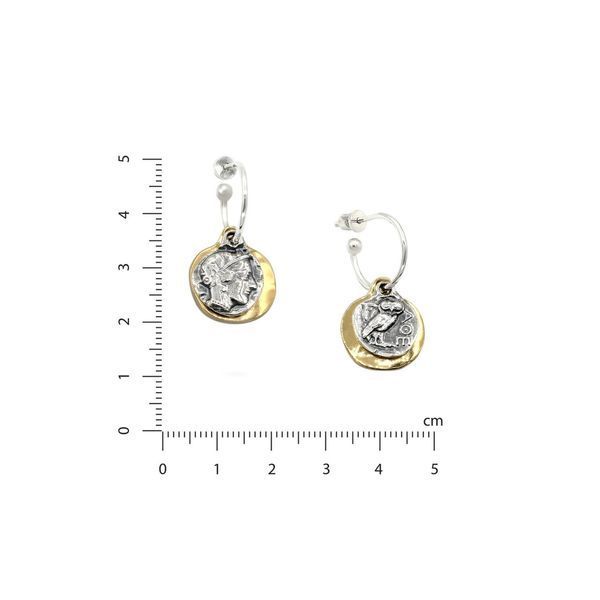 Серьги серебряные с монетами Афина gold 925 28-12404SG-5064s фото