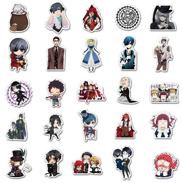 Стикерпак Темный дворецкий Набор наклеек GeekLand Black Butler 50 штук 2881880181 фото