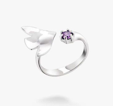 Кольцо с птицей Благовещение Ametist серебряное 925 Zircon 18-18.5 размер 2613111310 фото