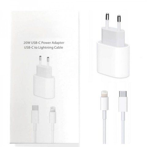 Мережевий зарядний пристрій USB-C блок живлення 20 W з кабелем Lightning Type-C 2426083248 фото