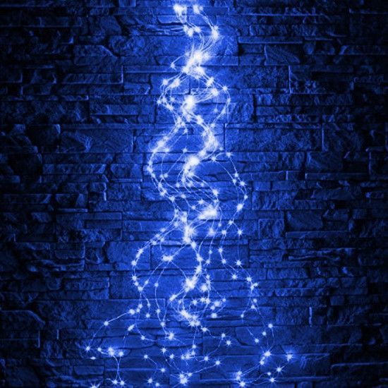 Гирлянда светодиодная роса конский хвост проволка 400 LED 3м 10 ниток (Синий) от USB 127870 фото