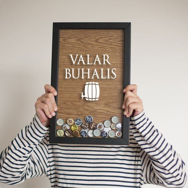 Рамка для пивных крышек GoT "Valar buhalis", black-brown, black-brown, англійська BD-BEER-03 фото