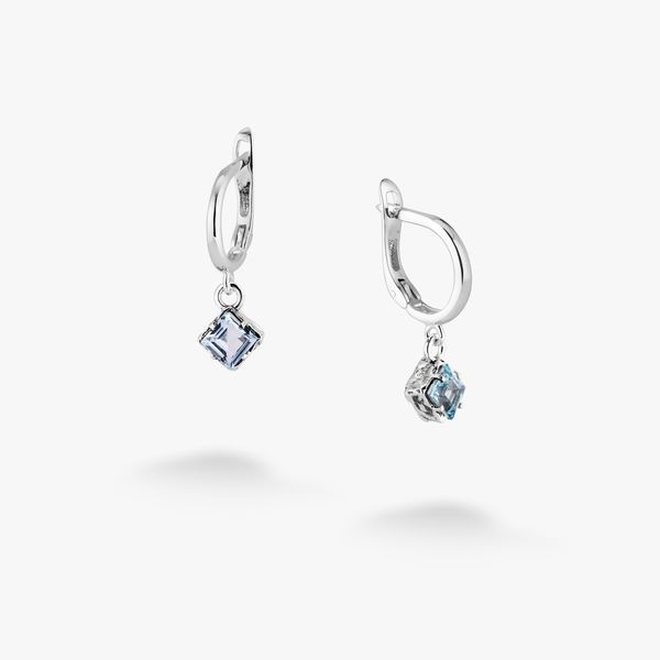 Серьги серебряные с подвесками Мерцание Голубой Топаз 925 Zirkon 2749348270 фото