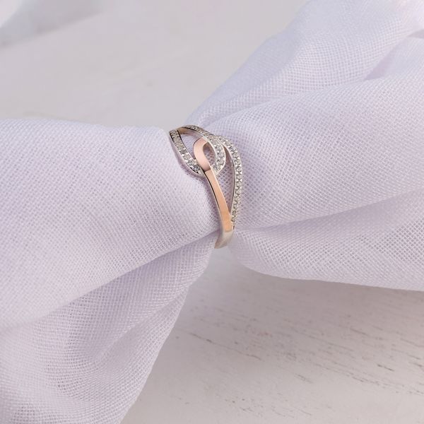 Кільце срібне з фіанітами Карді Gold 925 18 розмір 5138-SG-639k фото