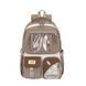 Рюкзак стильный Коричневый с прозрачными отсеками&nbsp;Stylish Backpack Brown 45x36 2797017163 фото
