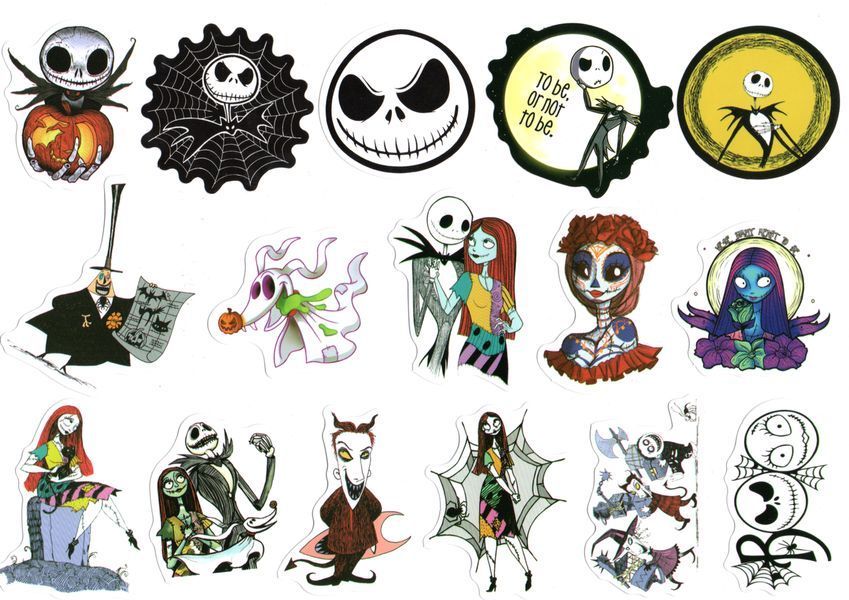 Стикерпак Набор наклеек Кошмар перед Рождеством The Nightmare Before Christmas&nbsp;100 штук 2881877518 фото