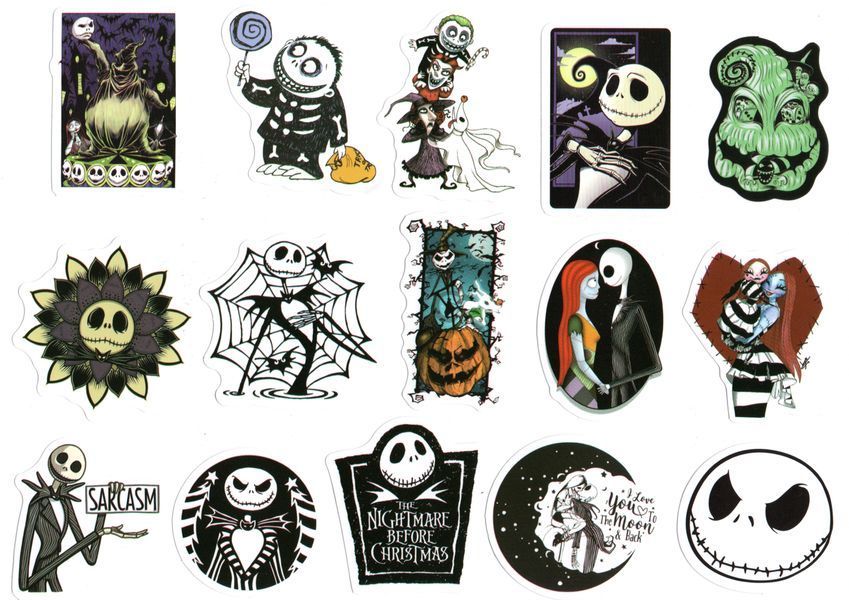 Стикерпак Набор наклеек Кошмар перед Рождеством The Nightmare Before Christmas&nbsp;100 штук 2881877518 фото