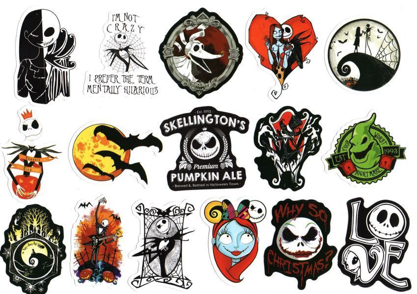 Стикерпак Набор наклеек Кошмар перед Рождеством The Nightmare Before Christmas&nbsp;100 штук 2881877518 фото