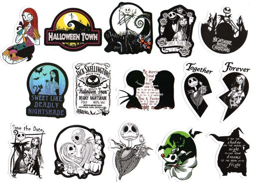 Стикерпак Набор наклеек Кошмар перед Рождеством The Nightmare Before Christmas&nbsp;100 штук 2881877518 фото