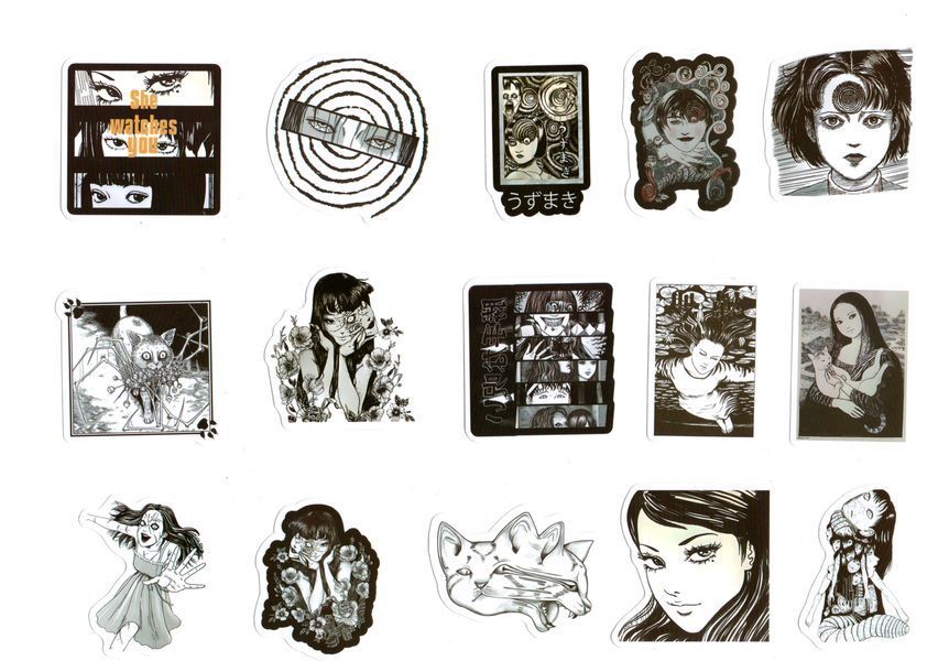 Стикерпак Дзюнди Ито Набор наклеек GeekLand Junji Ito 100 штук 2881874868 фото