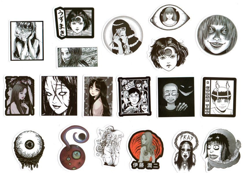 Стикерпак Дзюнди Ито Набор наклеек GeekLand Junji Ito 100 штук 2881874868 фото