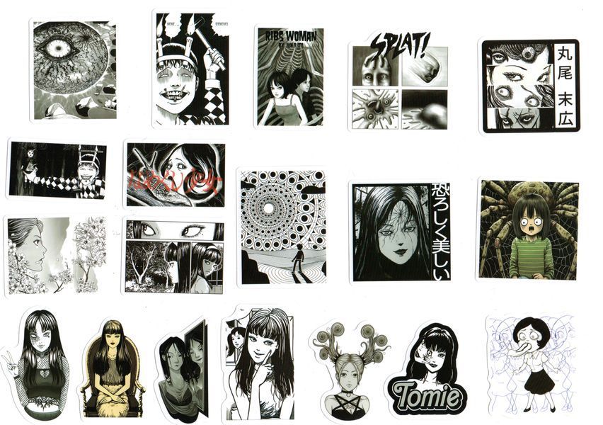 Стикерпак Дзюнди Ито Набор наклеек GeekLand Junji Ito 100 штук 2881874868 фото