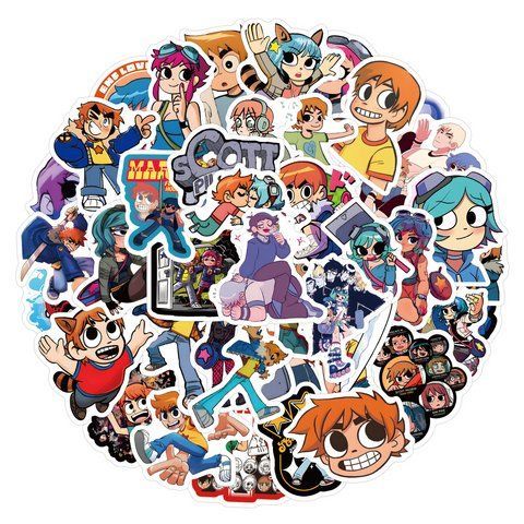 Стікерпак Скотт Пілігрим Набір наклейок GeekLand Scott Pilgrim 55 штук 2950127137 фото