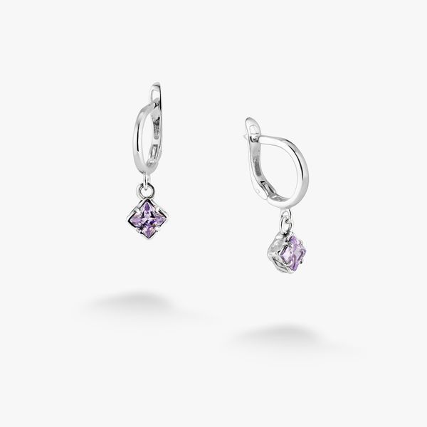 Серьги серебряные с подвесками Мерцание Lavender 925 Zirkon 2749348271 фото