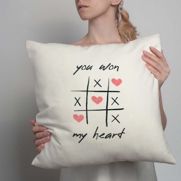 Подушка "You won my heart", английский 2603875844 фото