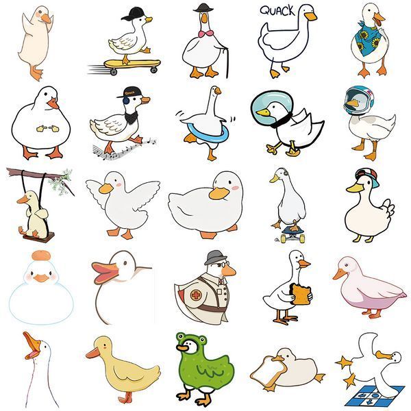 Стікерпак Качка Набір наклейок GeekLand Duck 50 штук 2881874816 фото