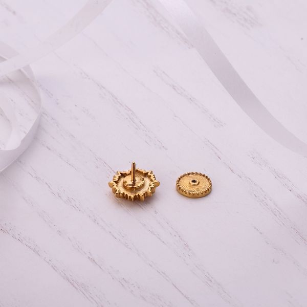 Брошь значок позолоченная Подсолнух Голубой Топаз 925 Gold 2640498362 фото