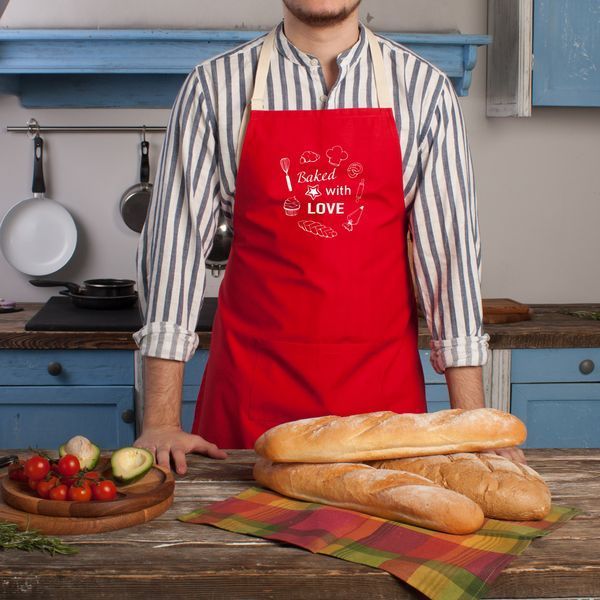 Фартук "Baked with love", Красный, английский 2603903598 фото