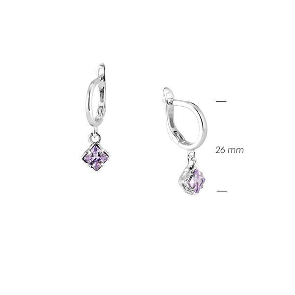 Серьги серебряные с подвесками Мерцание Lavender 925 Zirkon 2749348271 фото
