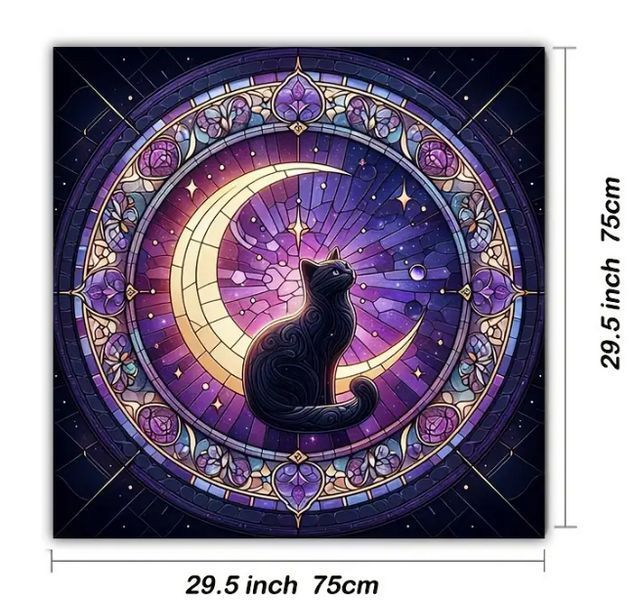 Скатерть для карт таро "Кот и Луна" 75х75 см 2478522682 фото