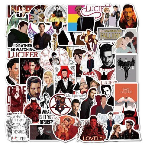 Стікерпак Люцифер Набір наклейок GeekLand Lucifer 50 штук 2881874817 фото