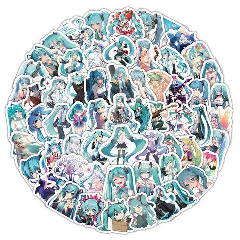 Стикерпак Хацуне Мику Набор наклеек GeekLand Hatsune Miku 100 штук 2940352128 фото