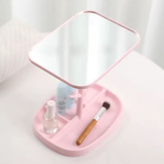 Зеркало с подставкой под украшения дерево и вращением 360 Pink 2491968895 фото