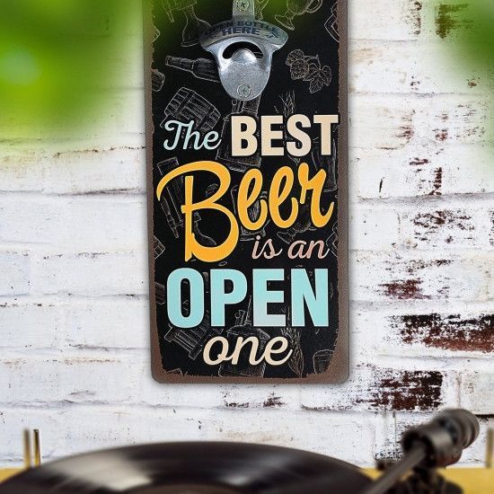 Открывалка бутылок на стену The best beer is an open one 124740 фото