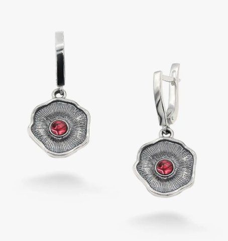 Серьги серебряные Мальва Rose 925 Флора 104-11504S07-5093s фото