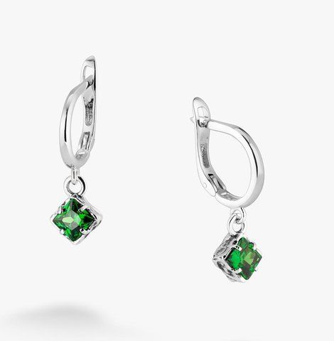 Серьги серебряные с подвесками Мерцание Emerald 925 Zirkon 2749348273 фото