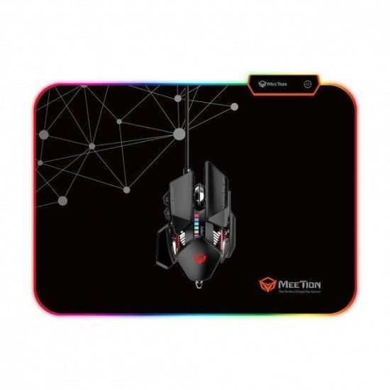Гральна поверхня MeeTion Backlit Gaming Mouse Pad MT-PD120 Килимок для мишки c RGB підсвічуванням 340х250x4 мм Black 127529 фото