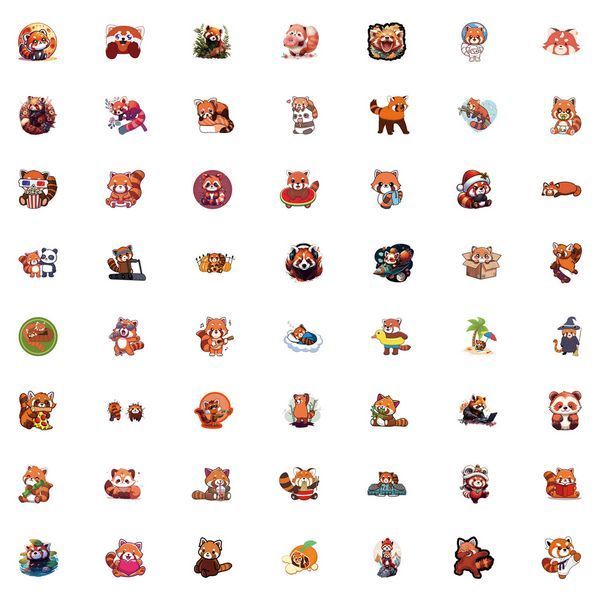 Стикерпак Красные Панды Набор наклеек GeekLand red panda 55 штук 2881878537 фото