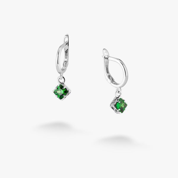 Сережки срібні з підвісками Мерехтіння Emerald 925 Zirkon 2749348273 фото