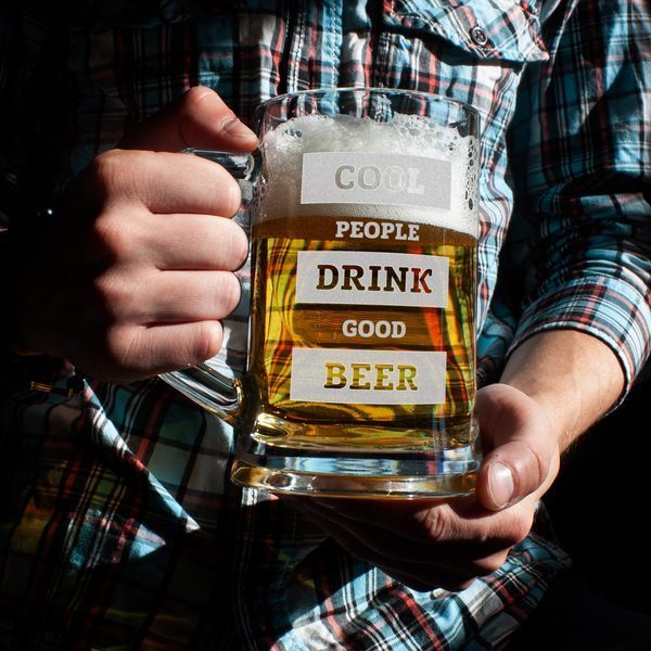 Кружка для пива "Cool people drink good beer", английский, Крафтовая коробка 2603823778 фото