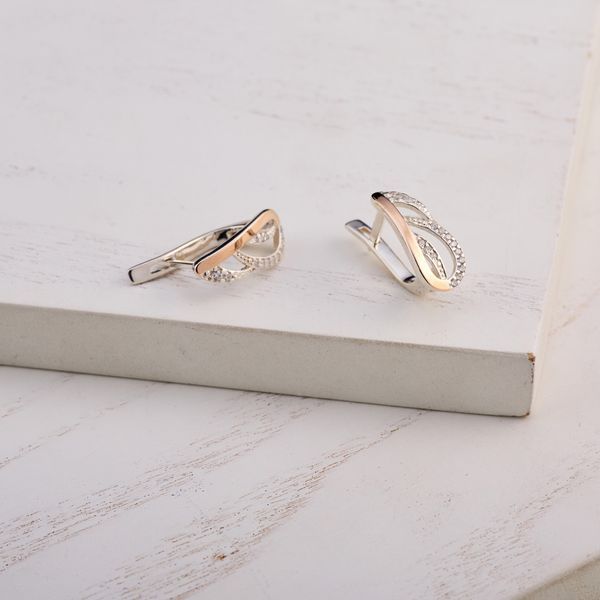 Серьги серебряные с фианитами Карди Gold 925 5042-04SG-639s фото