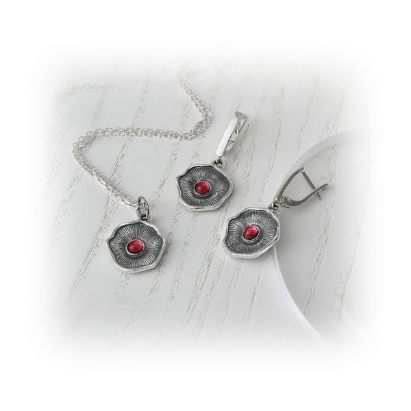 Серьги серебряные Мальва Rose 925 Флора 104-11504S07-5093s фото