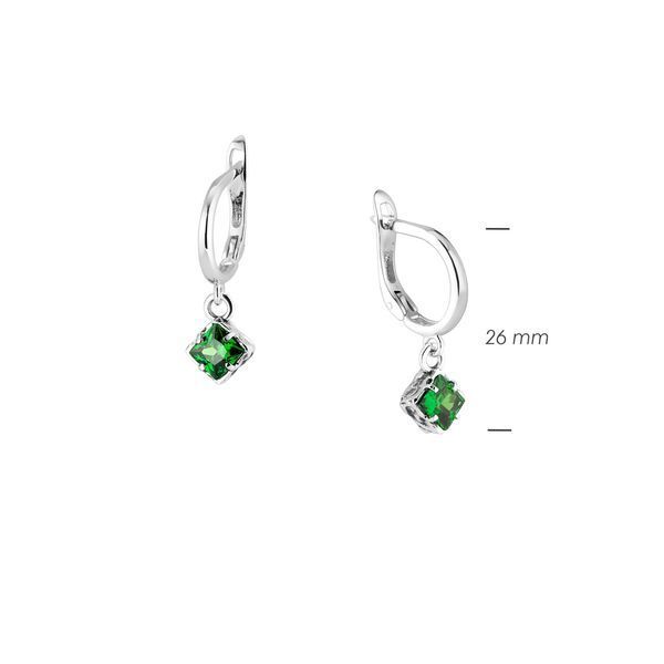 Сережки срібні з підвісками Мерехтіння Emerald 925 Zirkon 2749348273 фото