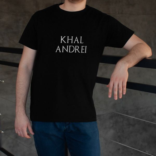 Футболка GoT "Кhal" именная мужская, Чорний, L, Black, англійська BD-f-29 фото