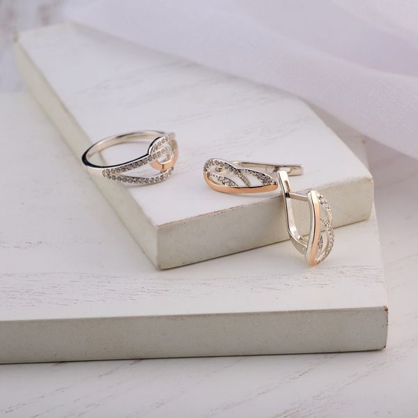 Серьги серебряные с фианитами Карди Gold 925 5042-04SG-639s фото