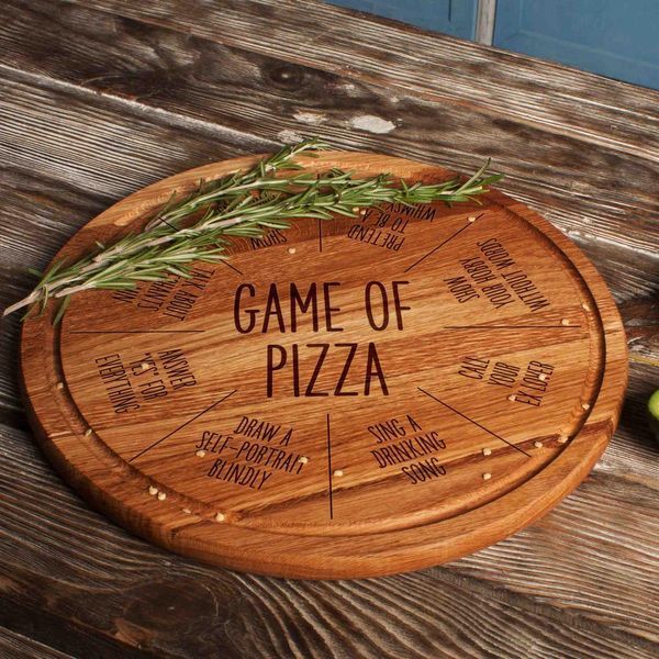 Доска для нарезки "Pizza Board Game" персонализированная 35 см, англійська BD-CB-06 фото