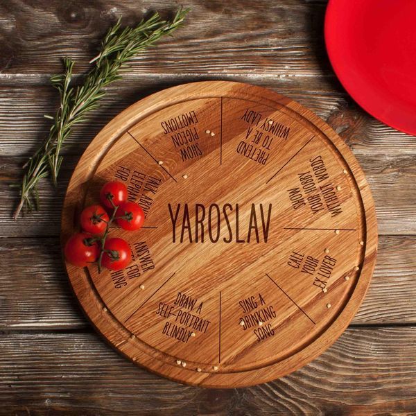 Доска для нарезки "Pizza Board Game" персонализированная 35 см, англійська BD-CB-06 фото